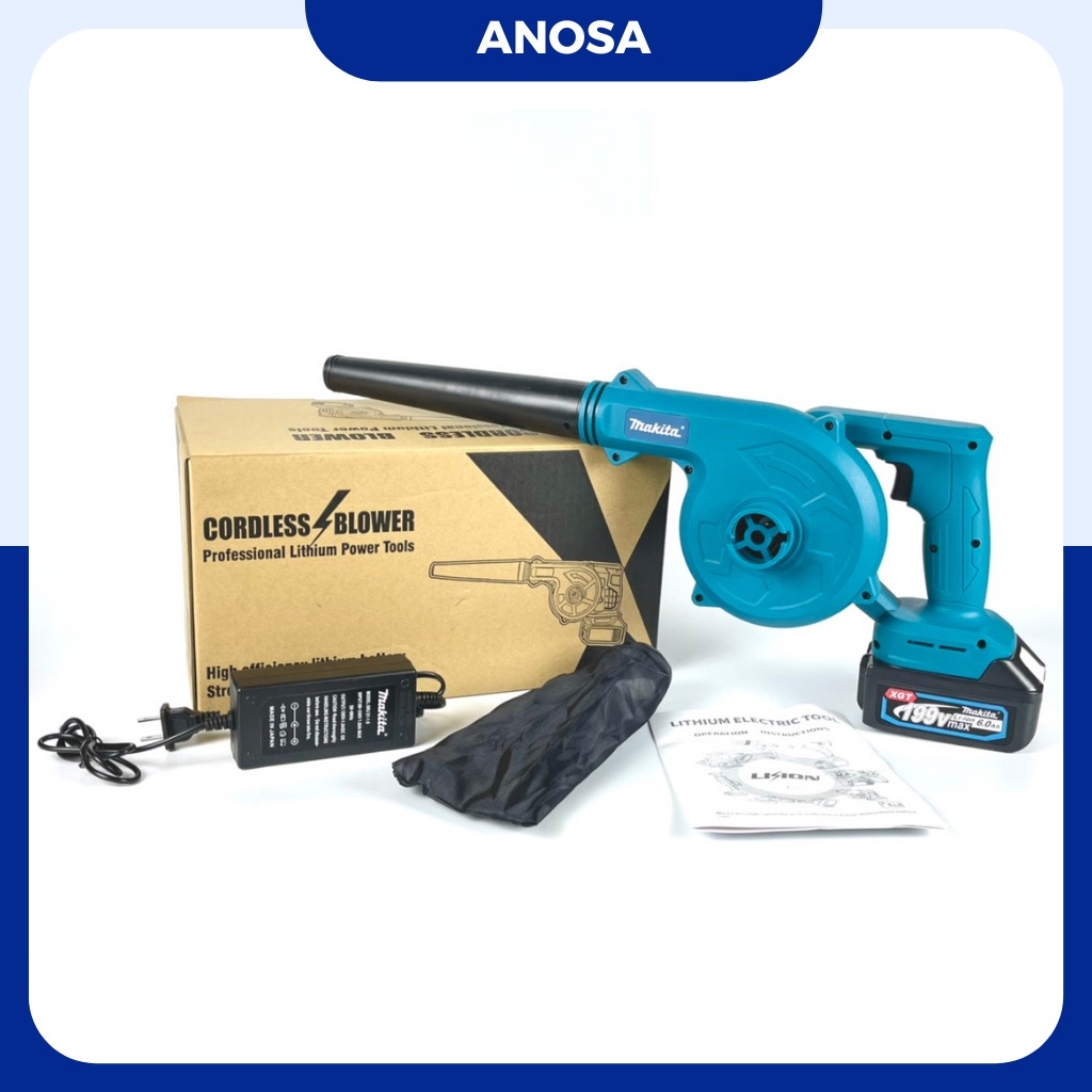 Máy thổi bụi dùng pin Makita 199v, máy thổi hút bụi cầm tay công suất lớn 680W thổi sạch thái bảo