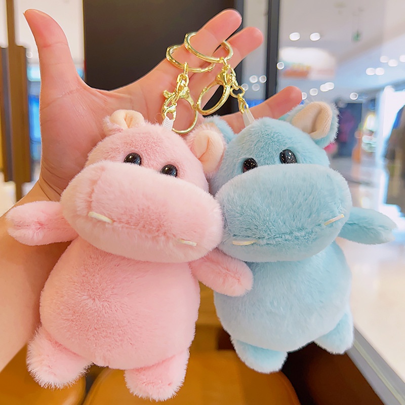 Móc Khóa Hình Hà Mã Nhồi Bông Dễ Thương