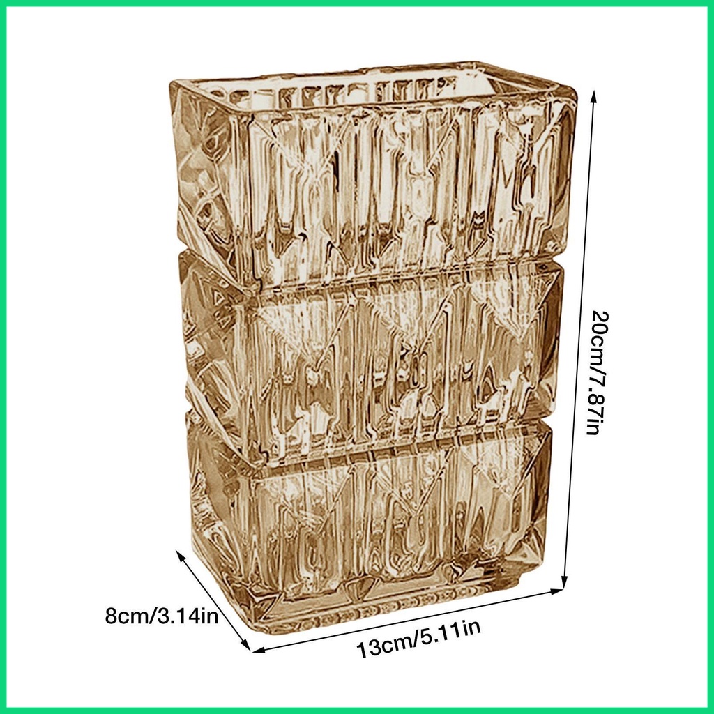 Kính Bình Hoa Thủy Tinh Trong Suốt 7.87 Inch Dùng Trang Trí Xinh Xắn