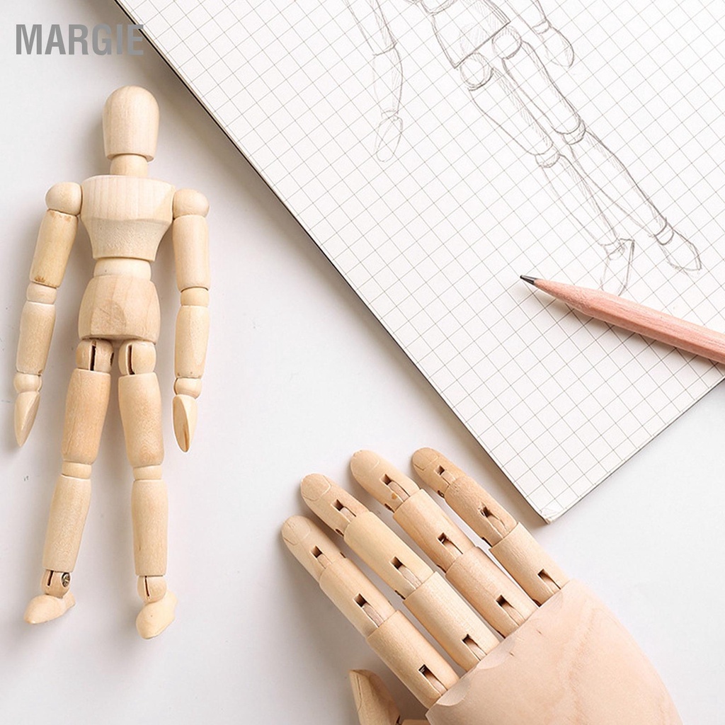 Đồ trang trí Người Bằng Gỗ Có Khớp Động Dùng Trang Trí Bàn Làm Việc, Mô hình búp bê gỗ, Ma Nơ Canh Gỗ 8in 14 Hình Dạng Có Khớp Xoay Cho Họa Sĩ MARGIE D.