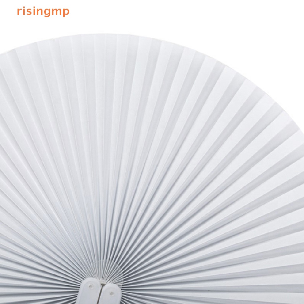 Set 3 Quạt Giấy Xếp Cầm Tay Màu Trắng Hình Trái Tim Có Tay Cầm Nhựa