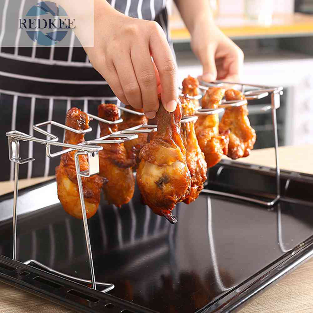 Kệ Nướng Cánh Gà Bằng Thép Không Gỉ 14 Ngăn Có Thể Gập Lại
