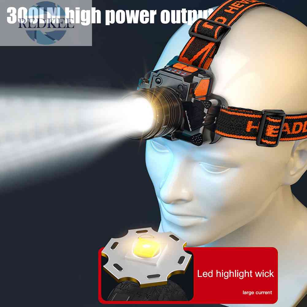 Đèn LED Đeo Trán Siêu Sáng, Chống Thấm Nước, Màu Đen 300lm