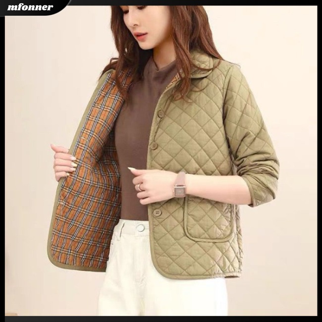 Áo Khoác Cardigan Chần Bông Tay Dài Siêu Nhẹ Giữ Ấm Thanh Lịch Cho Nữ
