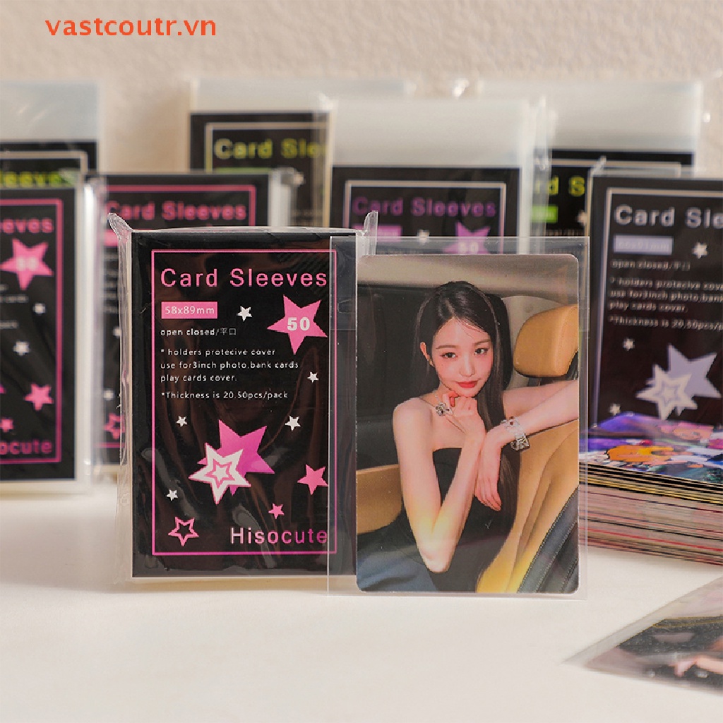 Set 50 Tấm Phim Dán Bảo Vệ Album Ảnh 3 Inch Trong Suốt Không Axit Hàn Quốc