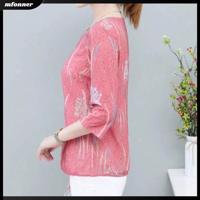 Áo Thun Tay Ngắn Cổ Tròn In Họa Tiết Hoa Phong Cách Cổ Điển Thời Trang Cho Nữ