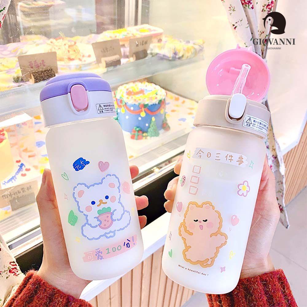 Goivanni Bình Uống Nước Họa Tiết Gấu Dâu Tây Dễ Thương