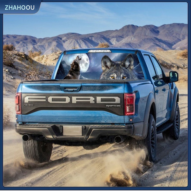 ☃Nhà Cửa☃ Sticker Dán Kính Chắn Gió Phía Sau Xe Suv Hình Sói Tribe Totem