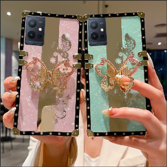 Ốp Điện Thoại Chống Sốc Có Nhẫn Đỡ Hình Cỏ Ba Lá Cho Vivo T1 Pro S1 Pro