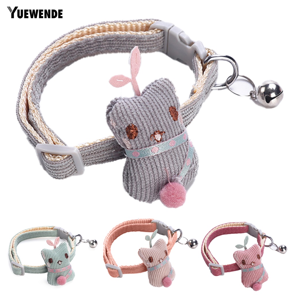 Ye.b Vòng Cổ Polyester Màu Sắc Tươi Sáng Họa Tiết Hoạt Hình Có Chuông Dành Cho Thú Cưng