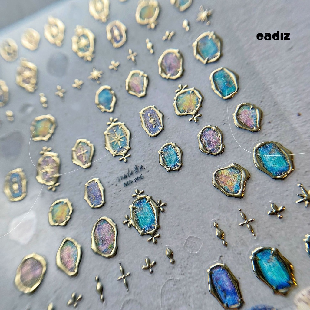 Miếng Dán Trang Trí Móng Tay 5D Khung Phẳng In Nổi Họa Tiết Phong Cách Nhật Bản Cổ Điển DIY