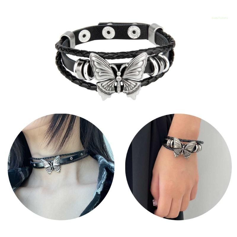 Vòng Cổ Choker Da PU Hai Lớp Gợi Cảm
