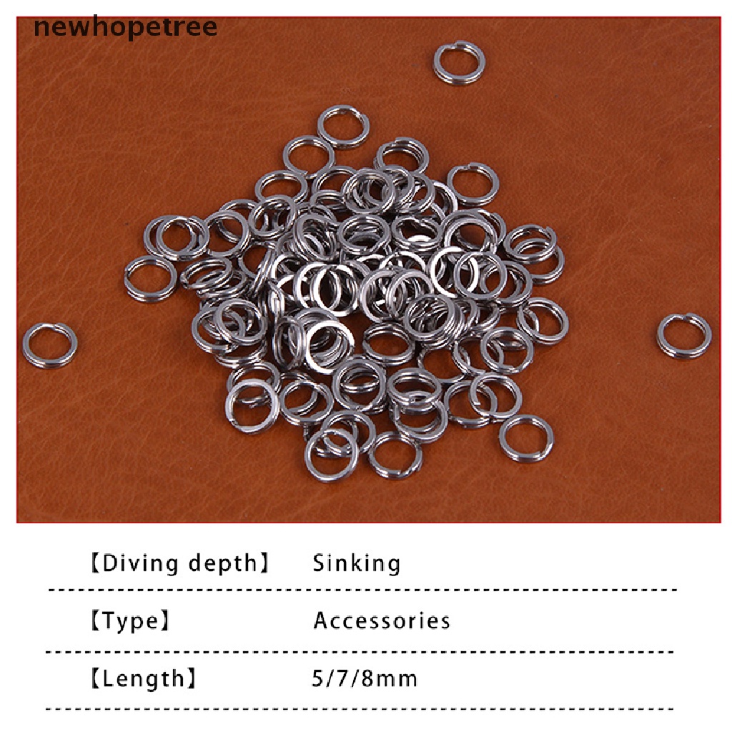 Bộ 50 Vòng Thép Không Gỉ Gắn Mồi Câu Cá Tiện Dụng