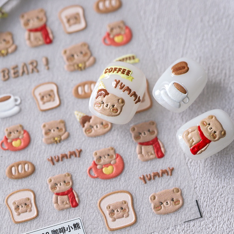 Miếng Dán Trang Trí Móng Tay Họa Tiết Hoạt Hình 5d Dễ Thương Cho Bé ts-2611