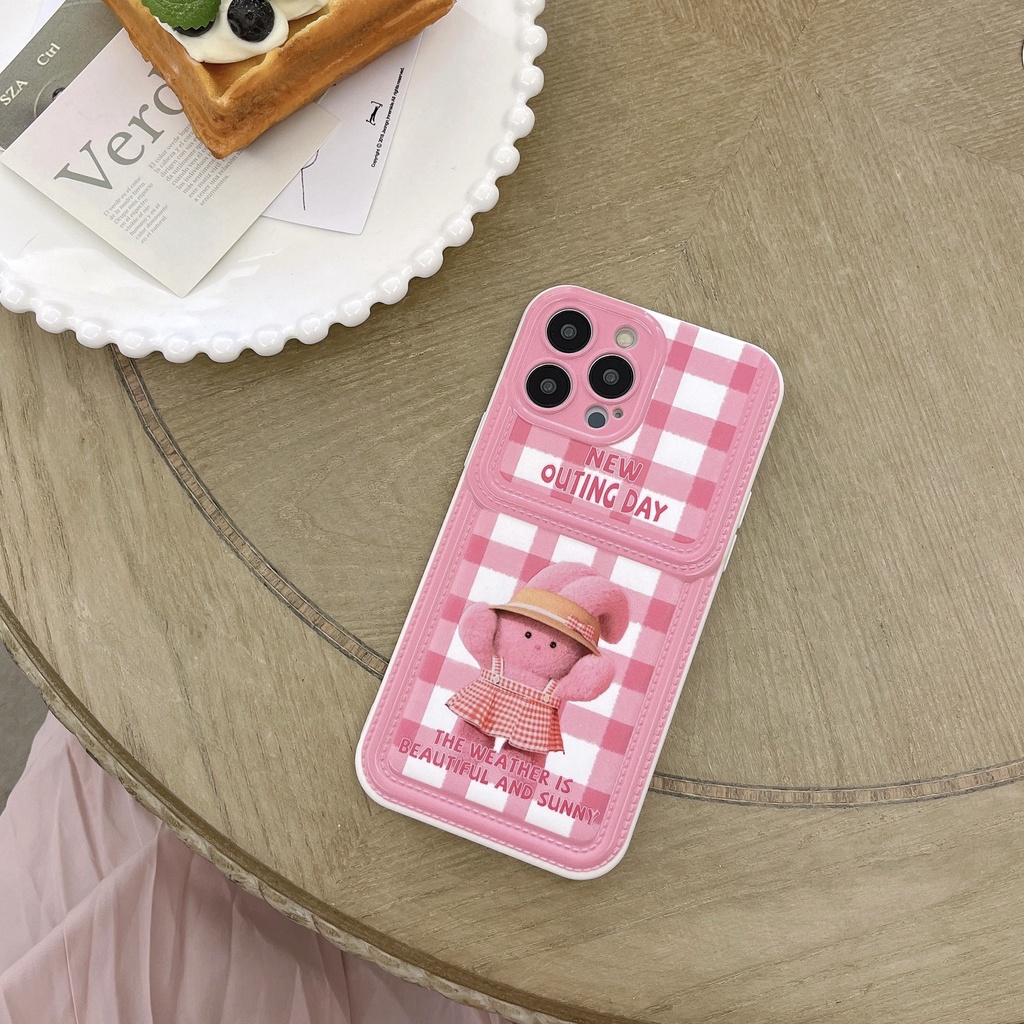 Ốp Điện Thoại TPU Silicon Mềm Chống Sốc In Hình Thỏ Hoạt Hình Thiết Kế Dạng Ví Cho iPhone 11 12 13 14 PRO MAX