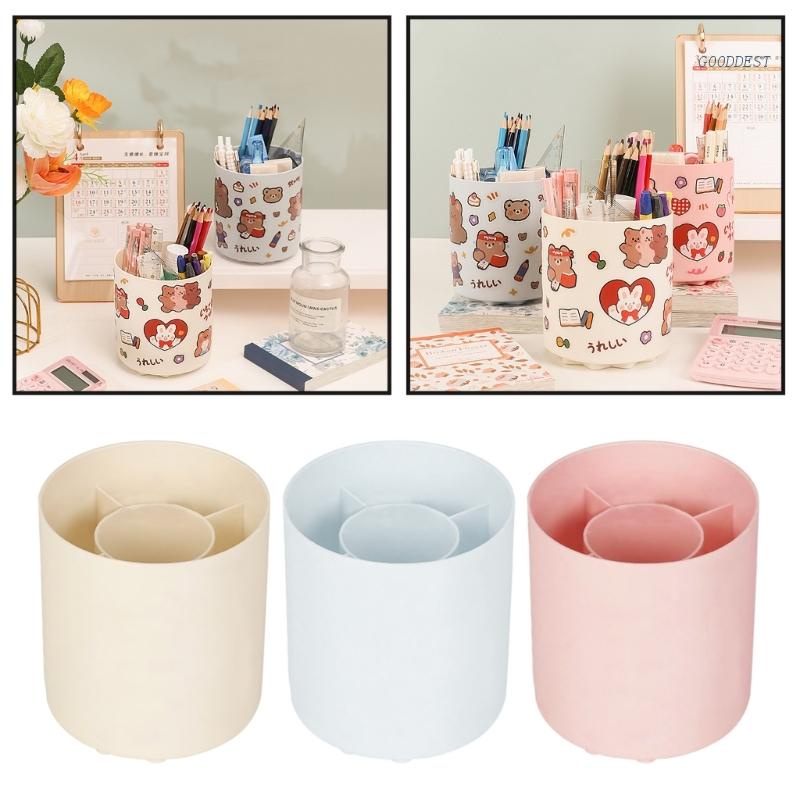 Hộp Đựng Bút Sức Chứa Lớn Đa Năng Có Thể Xoay 360 Độ In Họa Tiết Dễ Thương Tiện Dụng