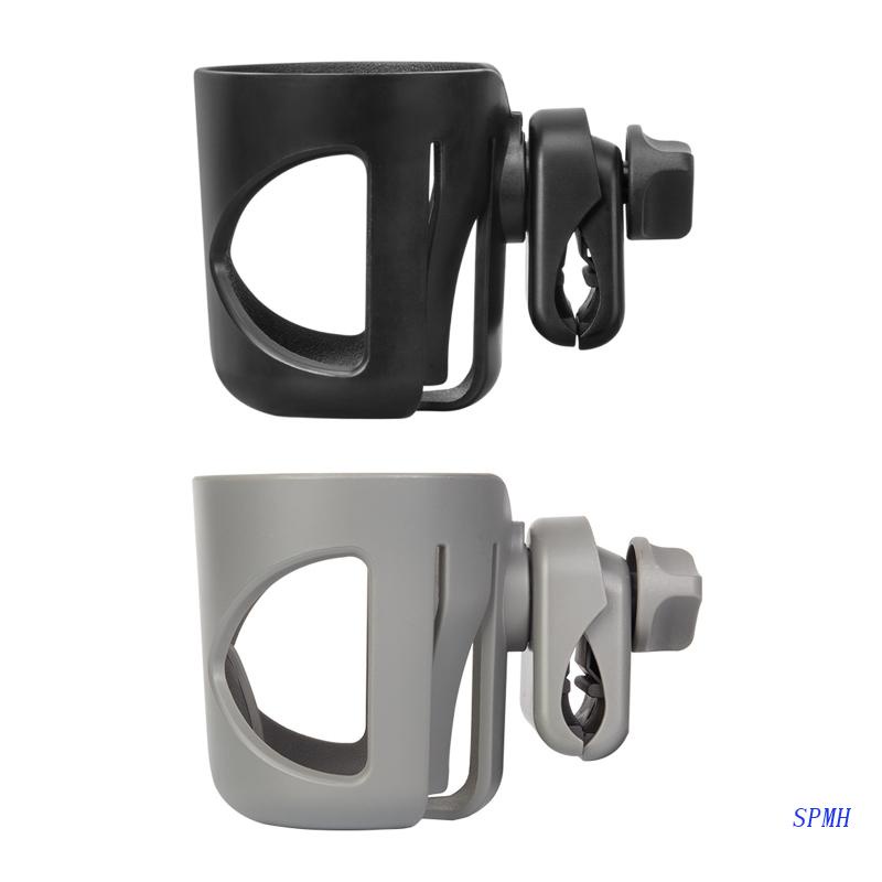 Giá Đỡ Cốc Nước 360 Độ Bằng ABS Màu Đen / Xám Tiện Dụng Cho Xe Đẩy Em Bé