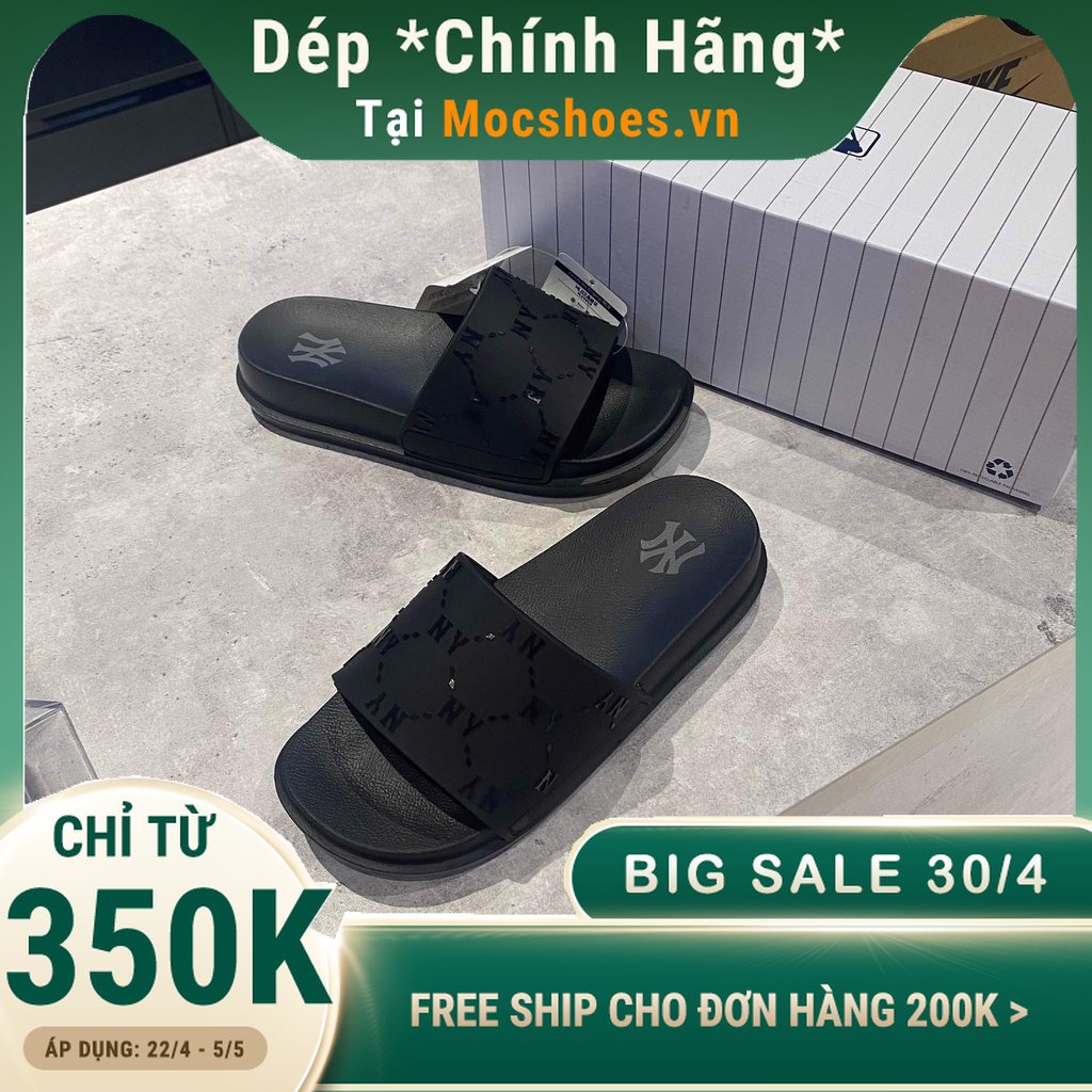 Dép MLB Mound Dia MONOGRAM - màu Đen - Code: 3ALPAC1-50BKS