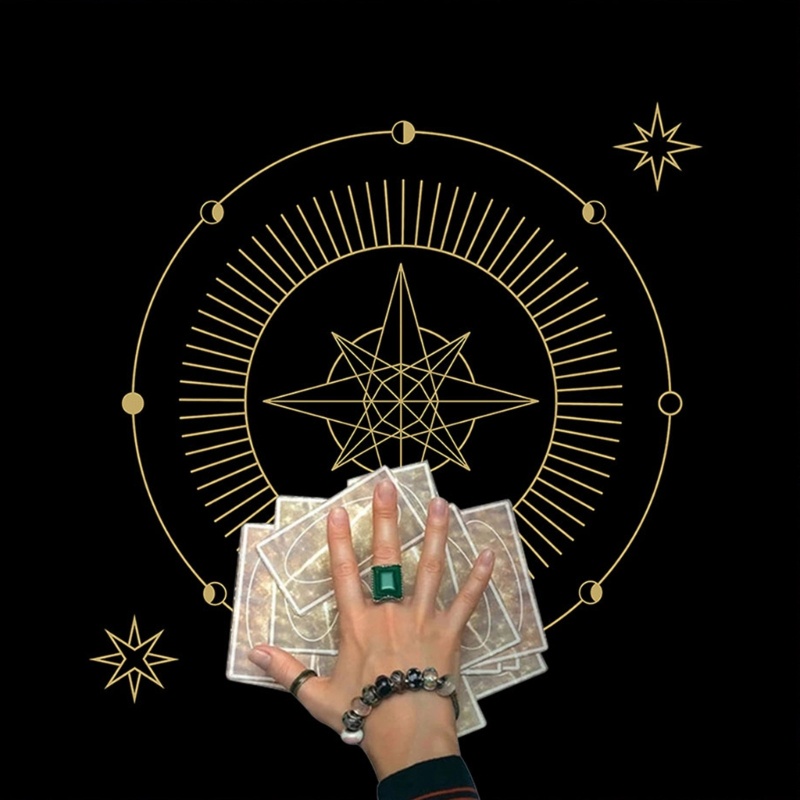 Khăn Trải Bàn Tarot In Họa Tiết Phù Thủy Độc Đáo