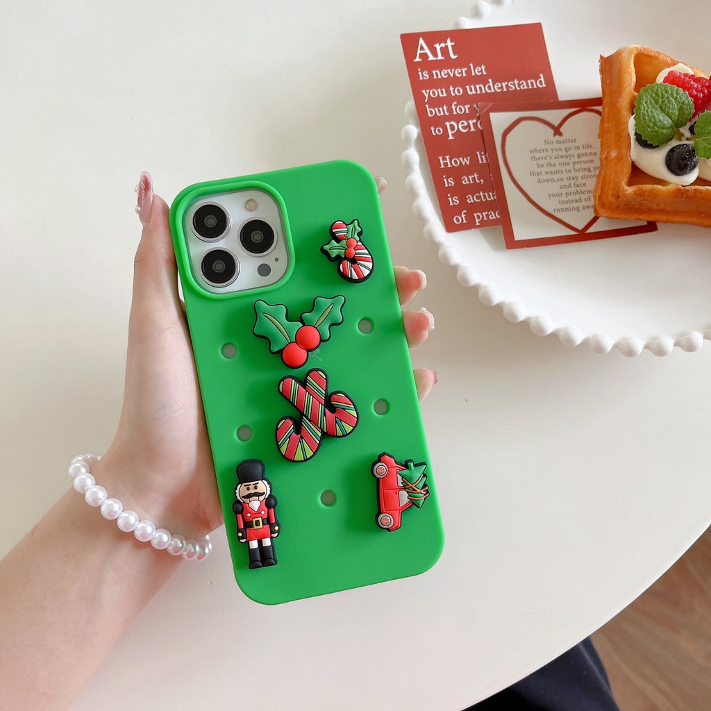 Ốp Điện Thoại Silicon Tpu Mềm Họa Tiết Hoạt Hình 3D DIY Bảo Vệ Toàn Diện Cho iPhone 14 13 12 11 Pro Max