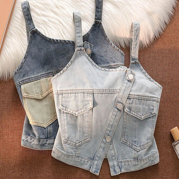 Áo Denim Không Tay Phong Cách Thời Trang Mới 2023 Cho Nữ