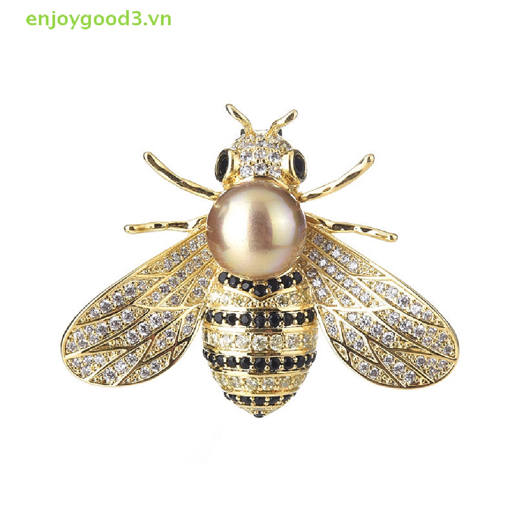 Ghim Cài Áo Hình Chú Ong Đính Đá Pha Lê Dễ Thương # Trâm Cài Áo Đính Đá Sang Trọng #