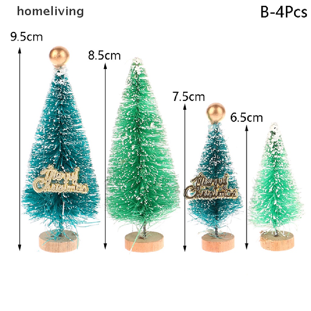 Set 4 Cây Thông Giáng Sinh Mini Tỉ Lệ 1: 12 Dùng Để Trang Trí Nhà Búp Bê