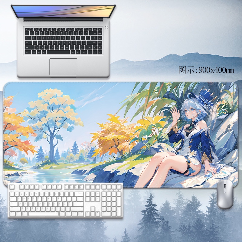 Focalors mouse pad Genshin Impact computer pad gaming large table pad anime custom Fontaine animation Water God keyboard pad