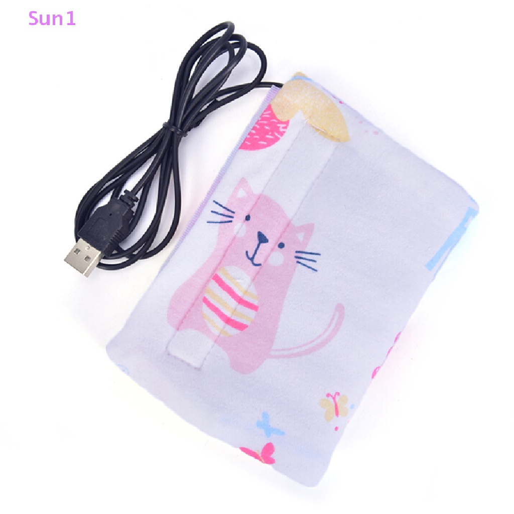 Túi Giữ Ấm Bình Sữa Em Bé Mềm Mại Có Cổng USB Mang Đi Du Lịch Tiện Lợi Sun1 >