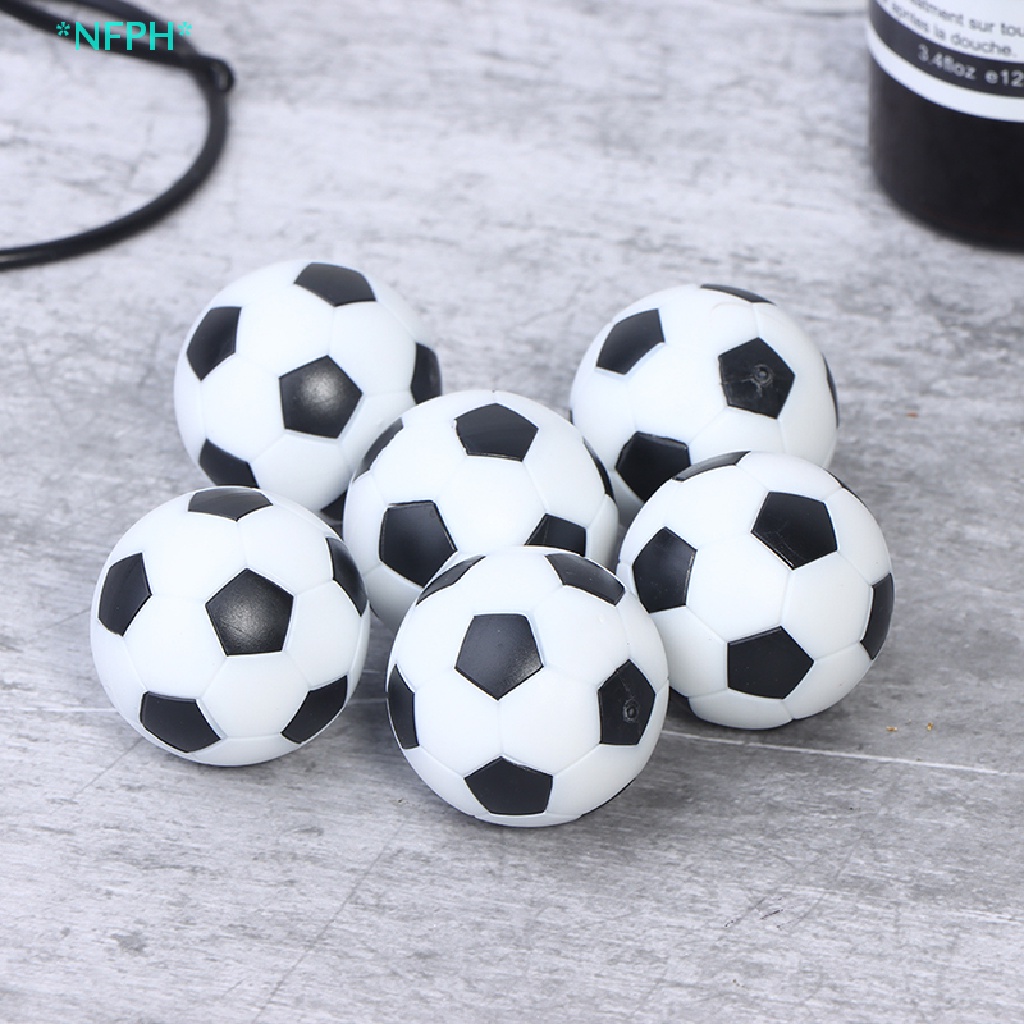 Set 6 Quả Bóng Đá Mini Bằng Nhựa Màu Trắng Đen 32mm Mới