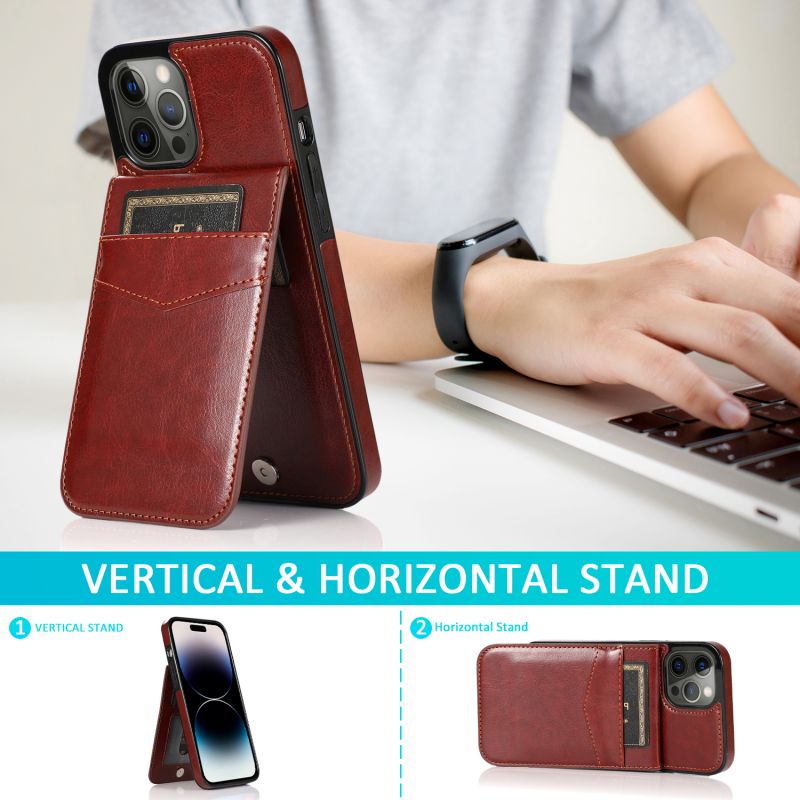 Bao Da Điện Thoại Nắp Lật Kiêm Ví Đựng Thẻ Có Thể Làm Giá Đỡ IPhone 14ProMax 14Pro 14Plus 14 13ProMax 13Pro 13 12ProMax