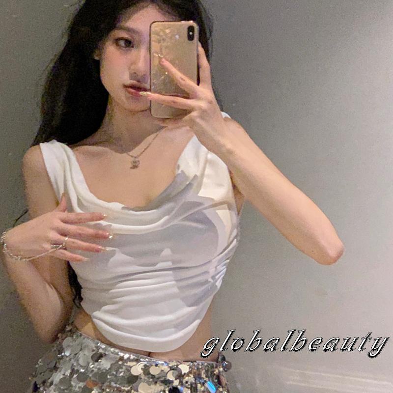 Áo Croptop Trễ Vai Màu Sắc Đơn Giản Cho Nữ