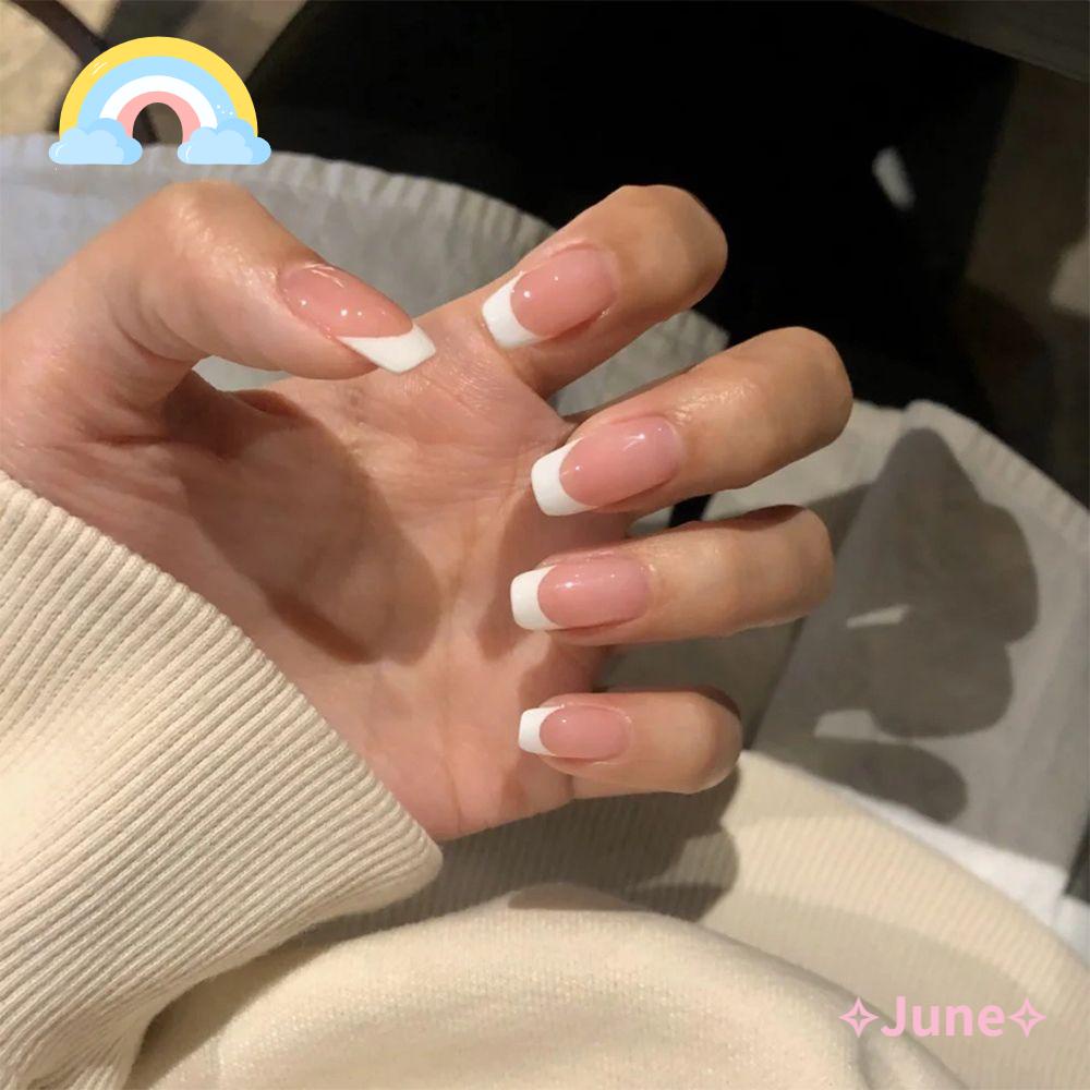 [Hàng mới về] Set 24 móng tay giả đơn giản thời trang che phủ toàn móng tháo rời được