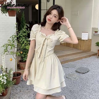 Đầm Tay Phồng Che Phủ Eo Thời Trang Nữ