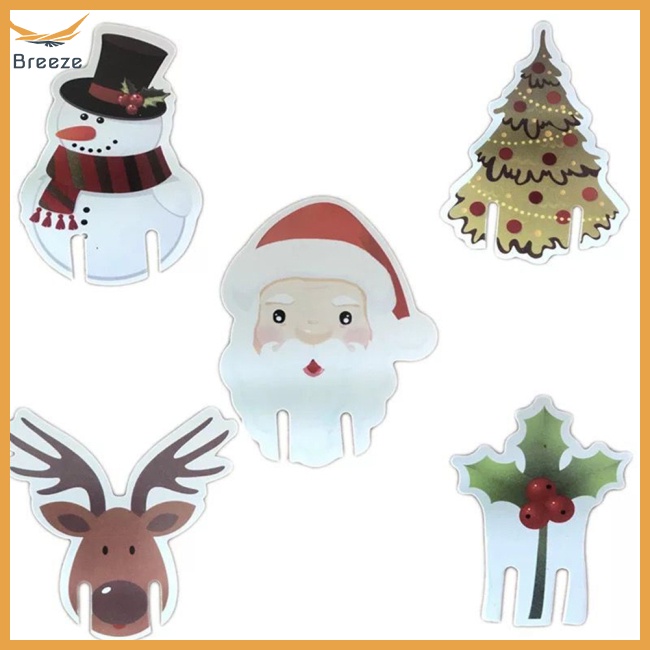 Set 10 Thẻ Trang Trí Ly Rượu Chủ Đề Giáng Sinh