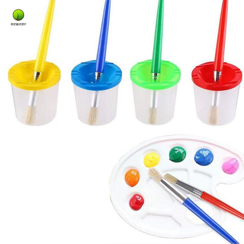Set 9 Cốc Đựng Màu Vẽ Tranh Có Nắp Đậy Không Đổ Tiện Dụng