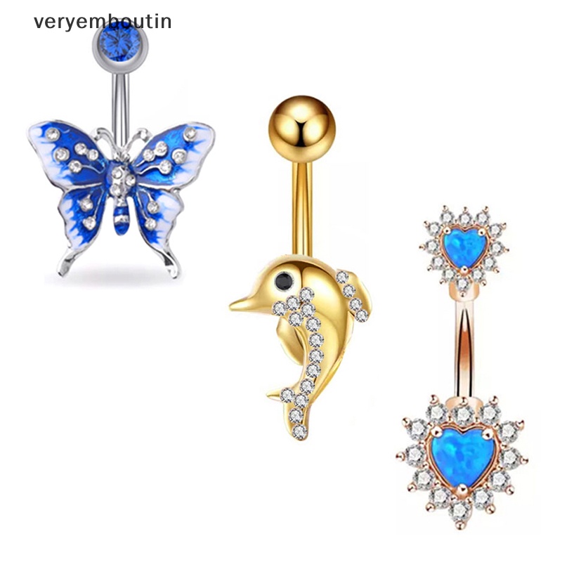 Khuyên RốN HìNh Tim ĐíNh Đá Xinh XắN