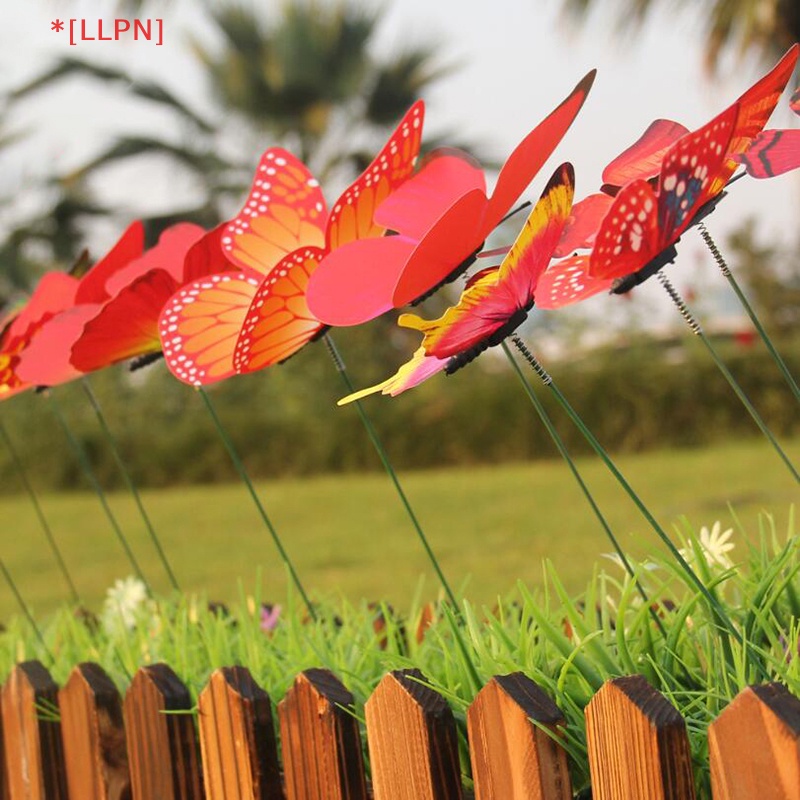 Set 12 Bươm Bướm Bằng Kim Loại Dùng Trang Trí Sân Vườn