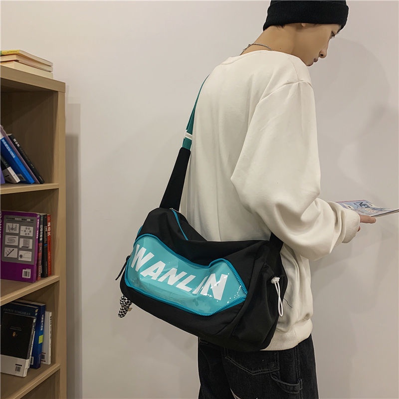 Túi Đeo Chéo Vai Bằng Vải Nylon Kích Thước Lớn Trọng Lượng Nhẹ Màu Xanh Dương Phong Cách Mới Hợp Thời Trang Mùa Xuân Cho Nam Và Nữ