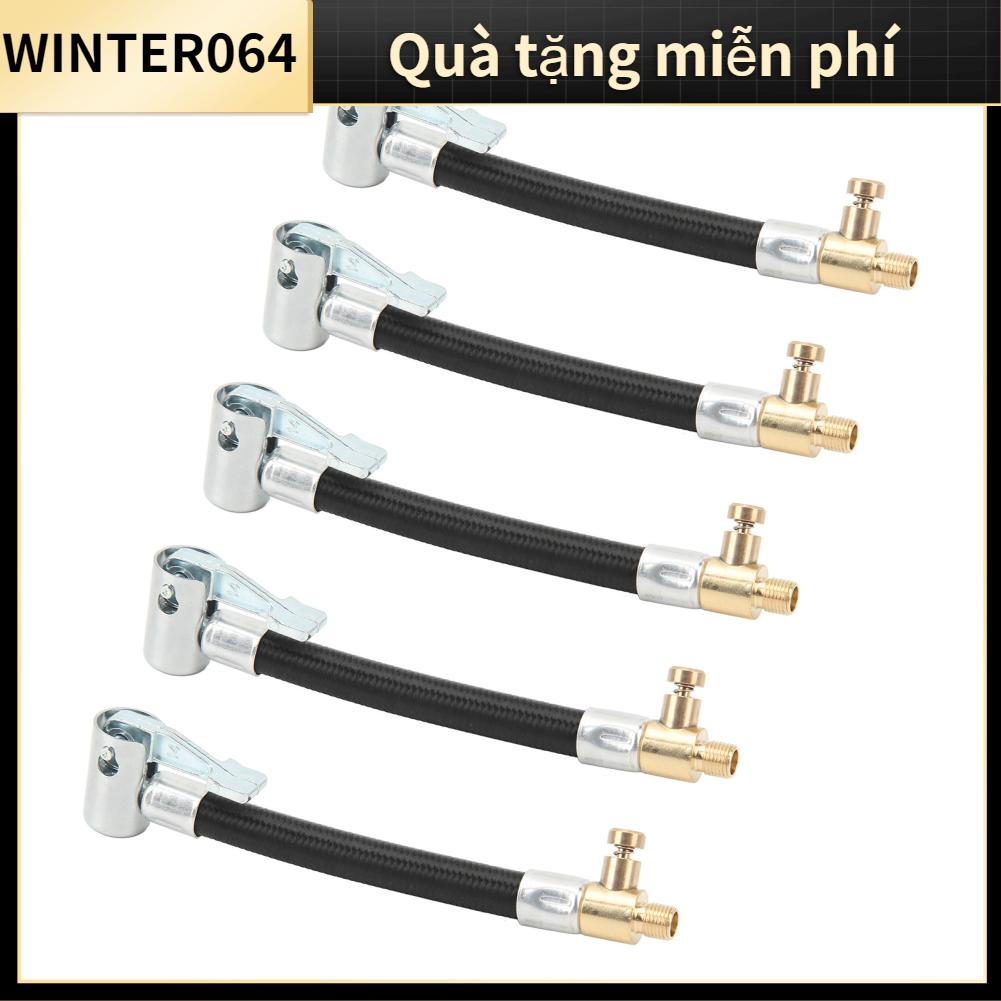 Winter064 Bộ 5 Máy Bơm Hơi Lốp Xe Ô Tô Vòi Lạm Phát Nhanh Đa Năng Không Khí Ống Nối Dài Cho Đạp