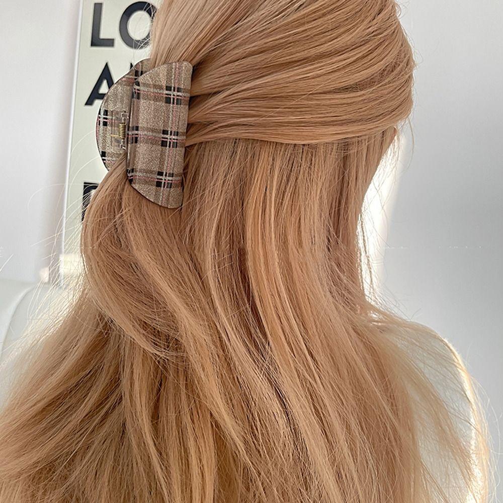 EPOCH Kẹp Tóc Đuôi Ngựa Họa Tiết Kẻ Sọc Phong Cách Hàn Quốc Thời Trang Y2k