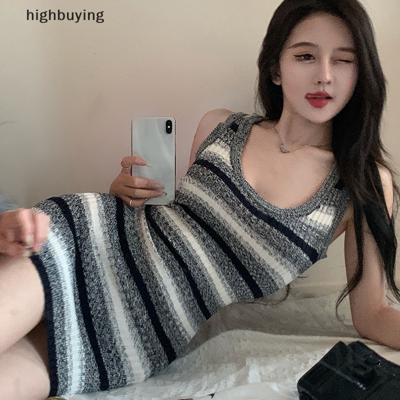 Hbvn Belle Đầm Dệt Kim Mini Ôm Dáng Mùa Hè Quyến Rũ Dễ Phối Đồ Cho Nữ