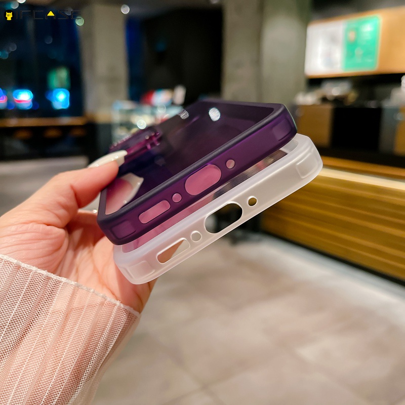 Ốp Điện Thoại Trong Suốt Có Miếng Dán Bảo Vệ Camera Cho Samsung Galaxy A54 A34 A24 4G A14 A73 A53 A33 5G