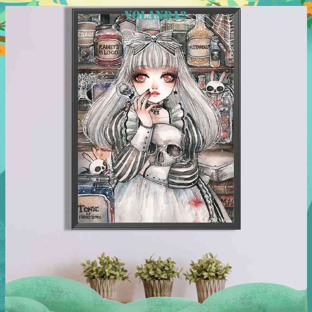 Tranh Đính Đá Kim Cương Toàn Bộ 5D DIY Hình Vẽ Cô Gái Trang Trí Nhà Cửa