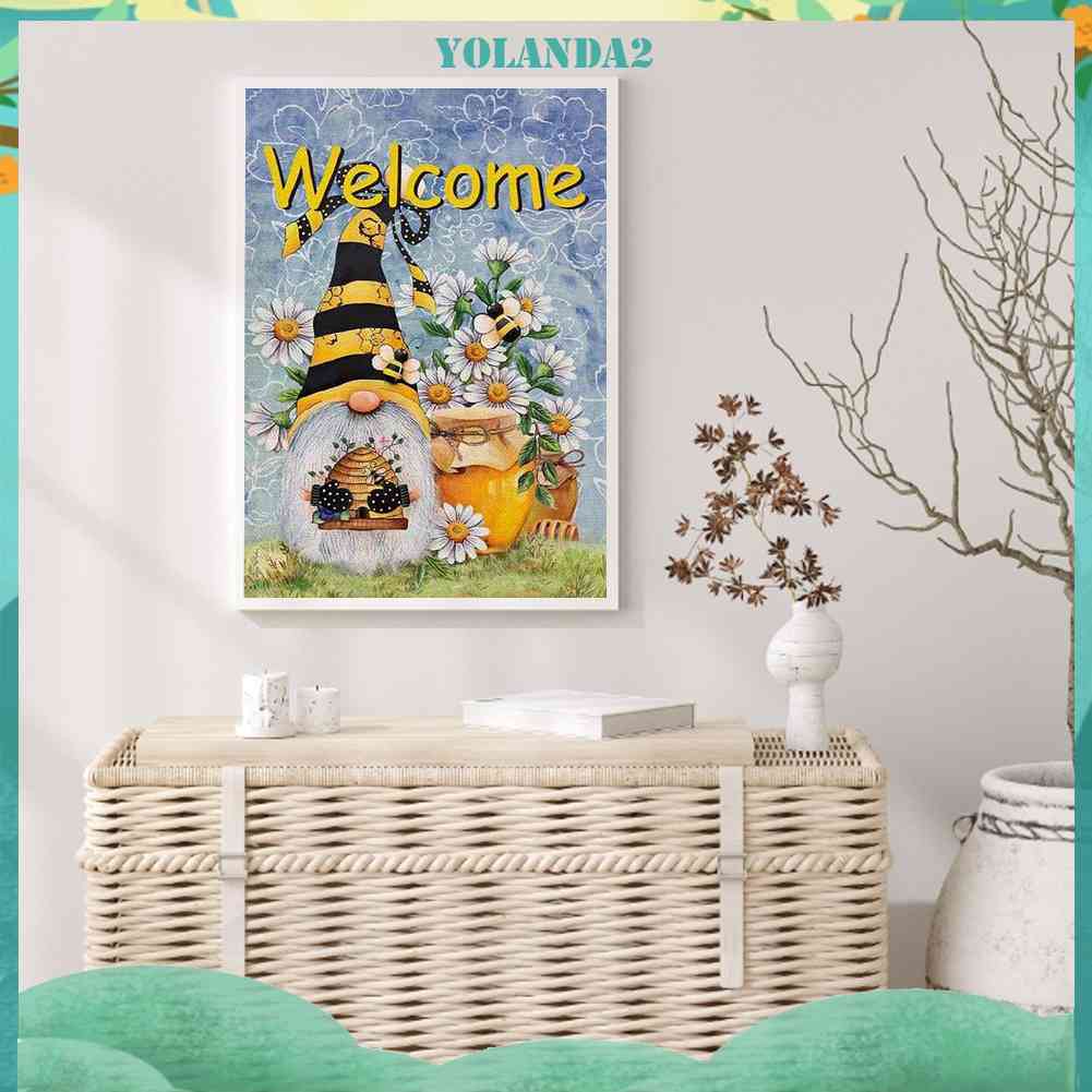 Bộ Tranh Đính Đá 5D Tự Làm Toàn Diện Hình Hoa Cúc Goblin Trang Trí Tường