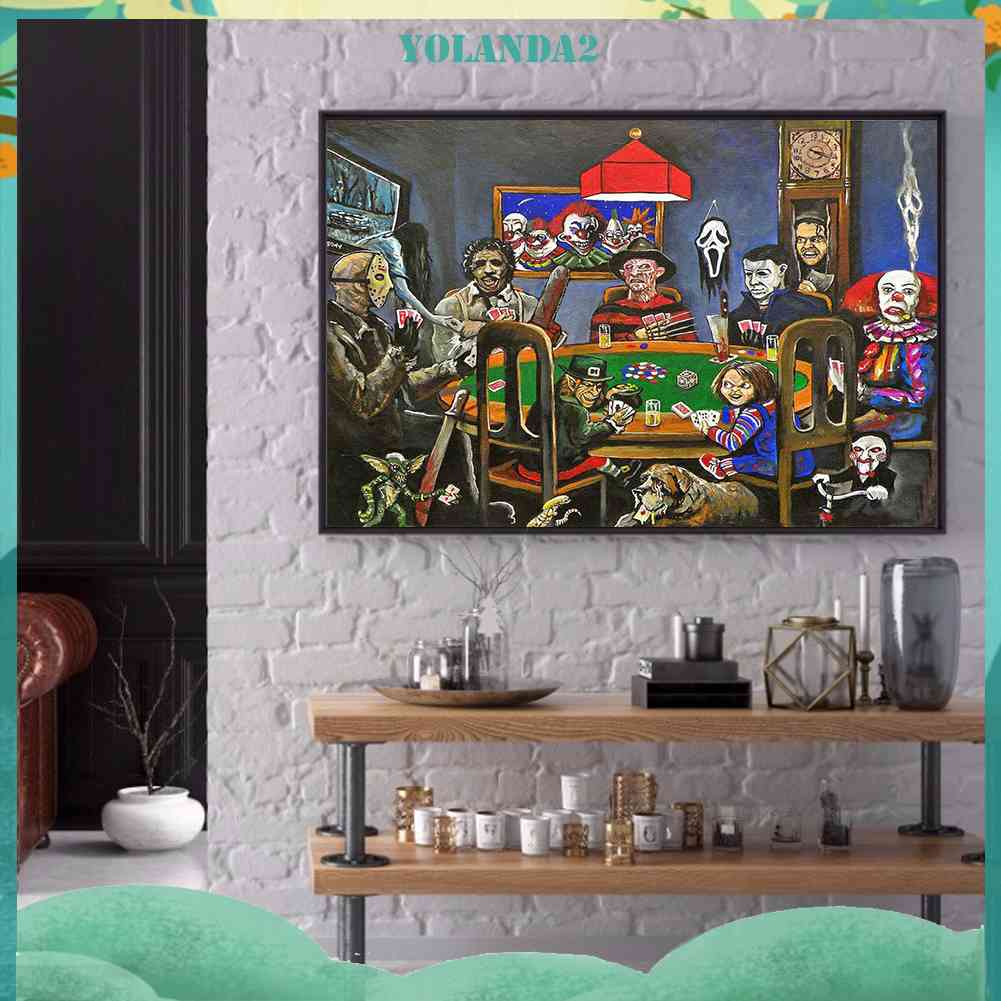 Tranh Đính Đá Kim Cương Toàn Bộ 5D DIY Hình Vẽ Kinh Dị Trang Trí Nhà Cửa