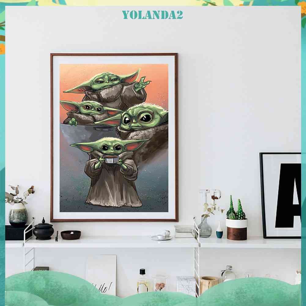 Bộ Tranh Đính Đá 5D Tự Làm Hình Yoda Hoạt Hình