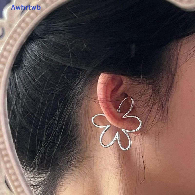 Khuyên Kẹp Vành Tai Bằng Bạc Không Cần Xỏ Lỗ Hình Hoa Thời Trang Cho Nữ Mới