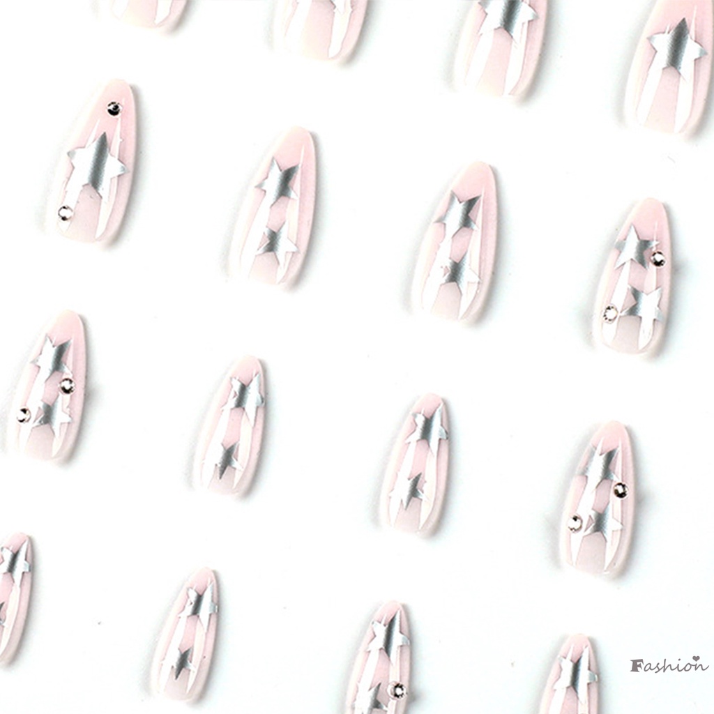 Móng Tay Giả Hình Ngôi Sao Màu Bạc Quyến Rũ