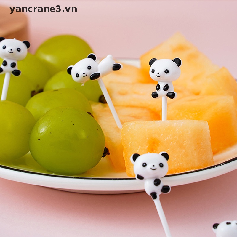 Bộ 8 Nĩa Ăn Trái Cây / Tráng Miệng Mini Hình Gấu Trúc Dễ Thương {yancrane3.vn}